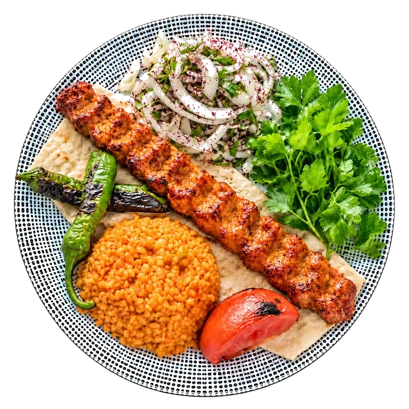 Assiette brochettes poulet
